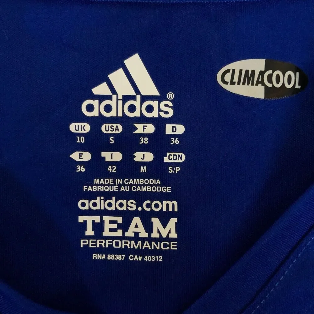 Kansas Jayhawks Womens Jersey Small Adidas Blue Red Stitched NCAA Soccer #3 - Picture 3 of 9